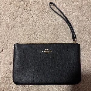 Coach Black Leather Wristlet